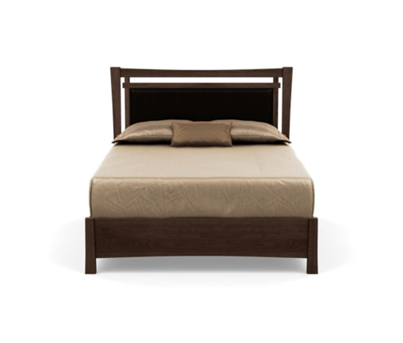 Monterey Upholstered Bed, Smoke Cherry, Ebony Leather, Full