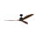 65" DC Reversible Ceiling Fan - 6-Speed Remote, Timer, Walnut Blade & Light