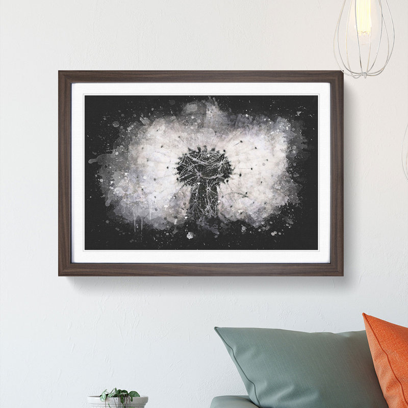 A Dandelion Flower - Framed Print, 33cm H x 45cm W x 2cm D, Walnut Framed