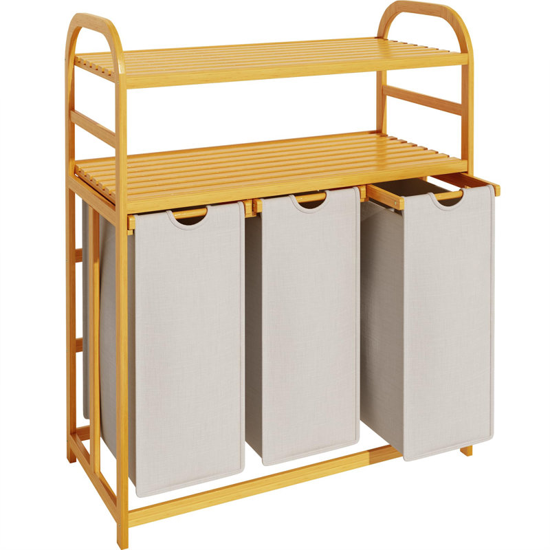 Laundry Sorter, Light Grey/Brown