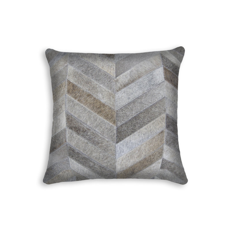 Housse et insert de coussin carré en cuir / suède Torino, Gris