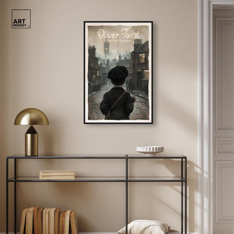 Art classique sur toile Oliver Twist , Noir, Cadre flottant, H 31 po x l 21 po