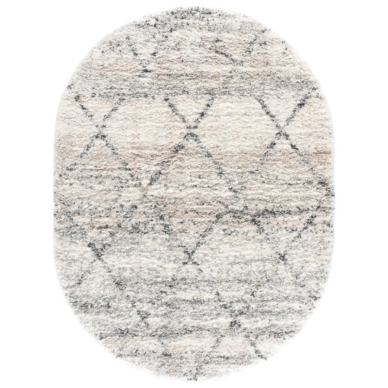 Western Geometric Indoor Rug, Oval 6' x 8'