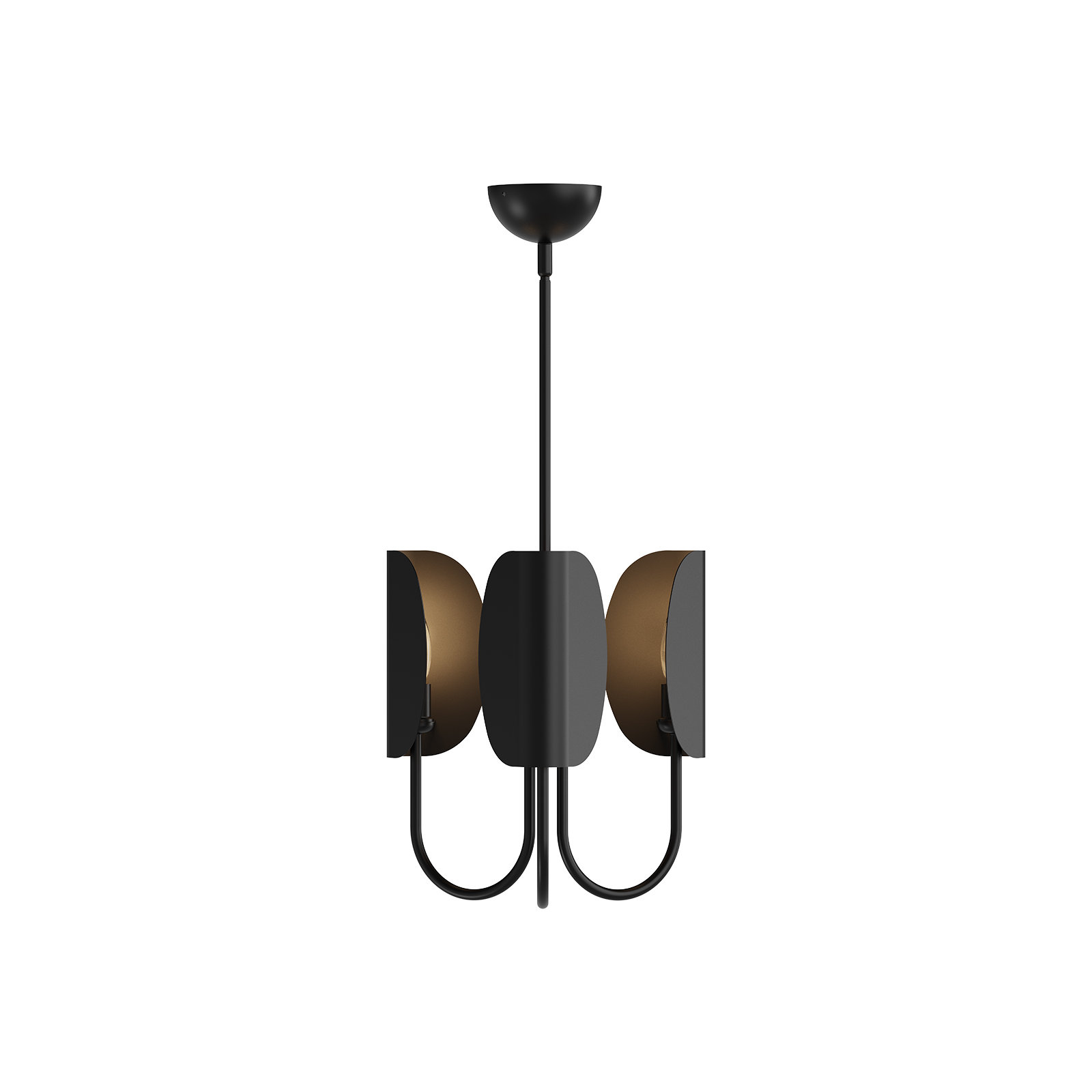 Calline 3 - Light Metal Chandelier, Matte Black