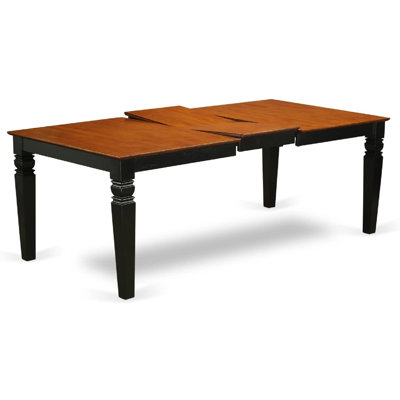5 Piece Dinette Set for 4 Includes a Rectangle Dining Room Table with Butterfly Leaf and 4 Dining Chairs, Black & Cherry