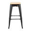 Tabouret de bar contemporain Oregon en acier noir et bois naturel par Lumisource - ensemble de 2