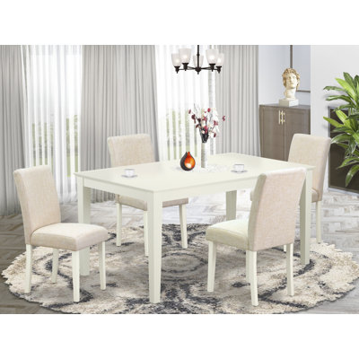 Maribeth 5 - Piece Rubberwood Solid Wood Dining Set by Alcott Hill