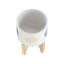 S/2 5/8" FUNKY PLANTER W/ STAND, WHITE