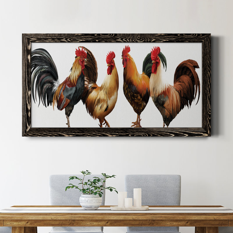 Rooster Co-Op - Peinture sur toile encadrée, Noir