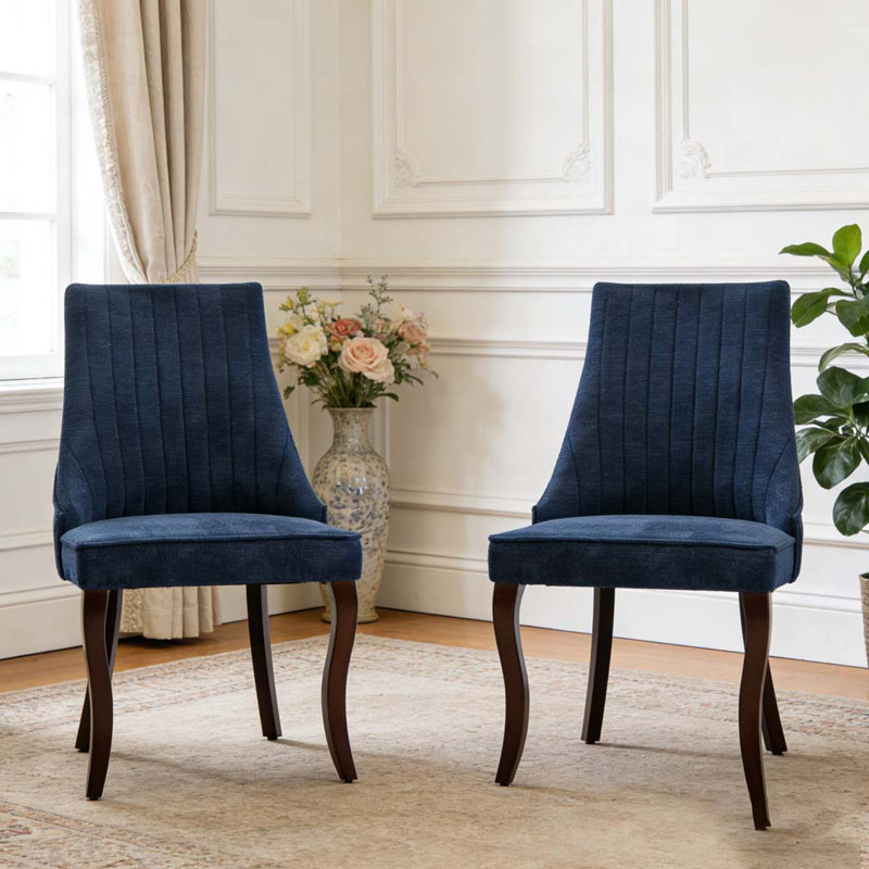 Chaises de salle à manger en chenille, Bleu
