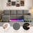 109" Sectional Couches For Living Room, 4 Seat Sectional Sofa With Rgb Light/wireless Charging/usb/type-c-756190068