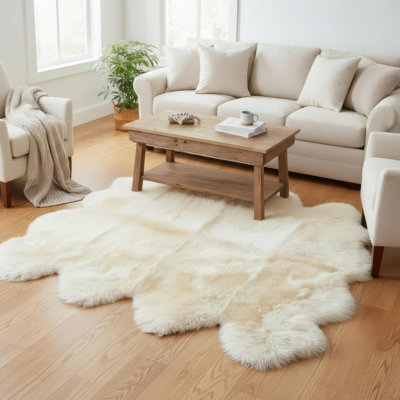 Tapis champagne fait à la main Fraley