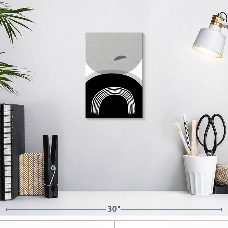 Avery noir gris minimaliste II, H 12 po x l 8 po