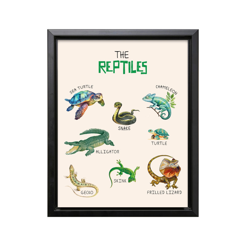 The Reptiles, Black Framed, Canvas, 08"H x 10"W