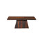 Table basse en bois de sheesham massif avec base à piédestal angulaire-624674957