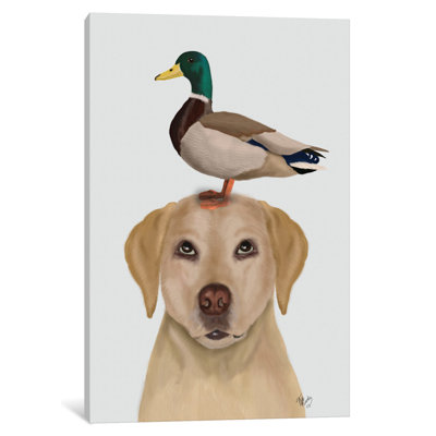 " Labrador And Duck II " by Fab Funky