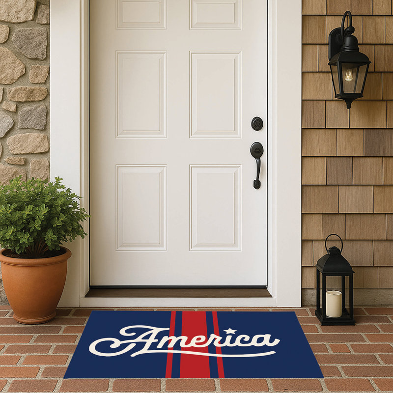 Paillasson America, Bleu, 21' W X 34' L