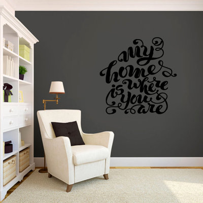 Décalcomanie murale "ma maison" est l’endroit où vous vous trouvez