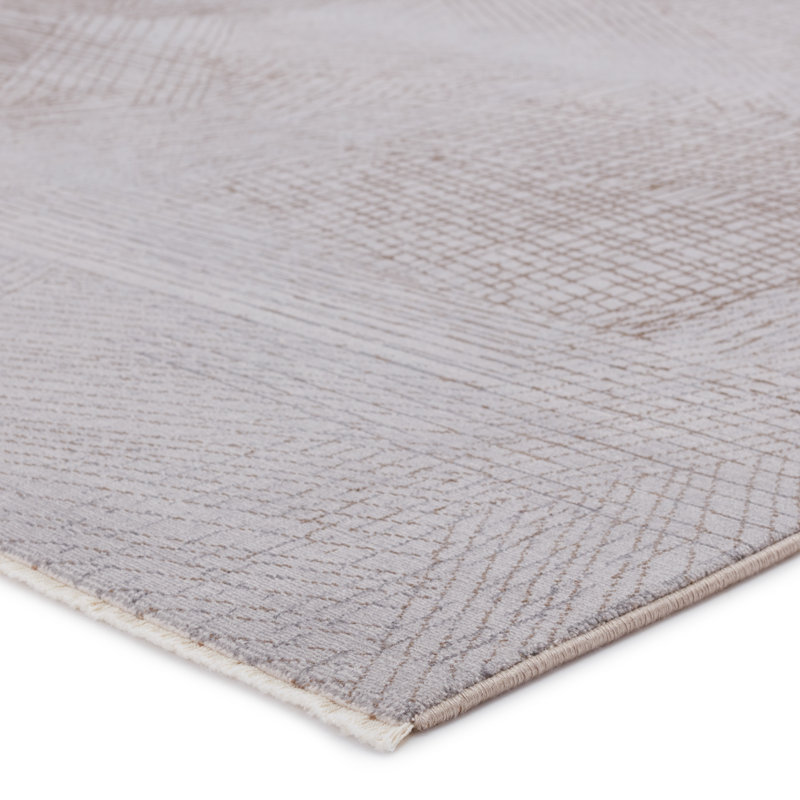 Tapis gris à motif géométrique Antoni, Tapis de couloir de 2 pi 6 po x 8 pi