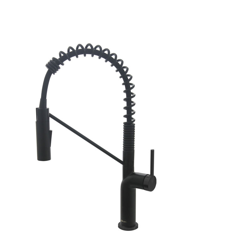 Modern Faucet Stylish Tivoli One-Handle Pull Down Kitchen Faucet, Matte Black