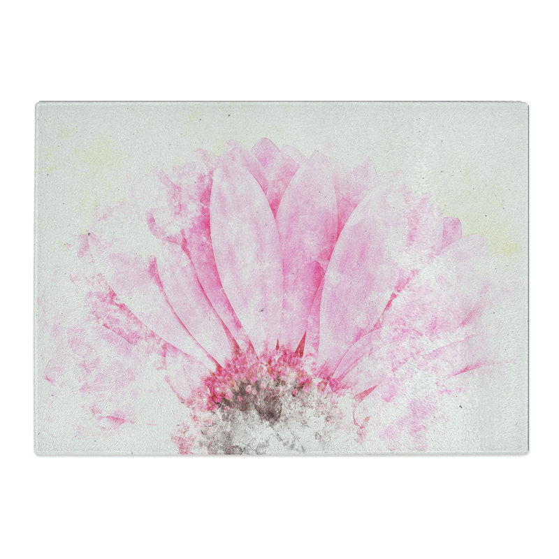 Tempered Glass Beauty of a Pink Gerbera Flower Chopping Board, 20 cm x 28.5 cm
