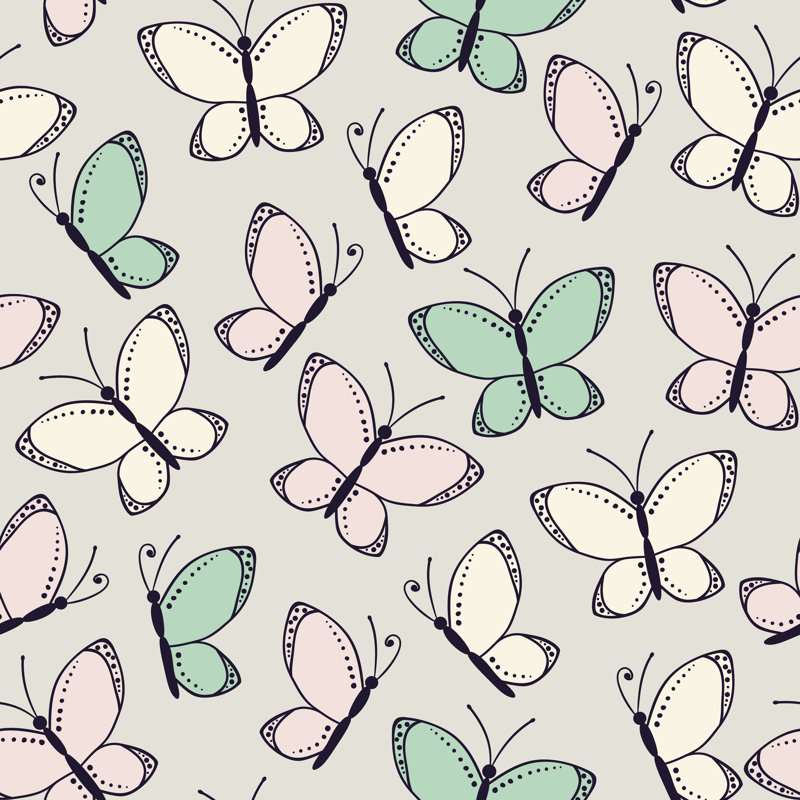 Rockingham Butterflies by Zhemchuzhina - Wrapped Canvas Print, 122cm H x 122cm W x 3.8cm D