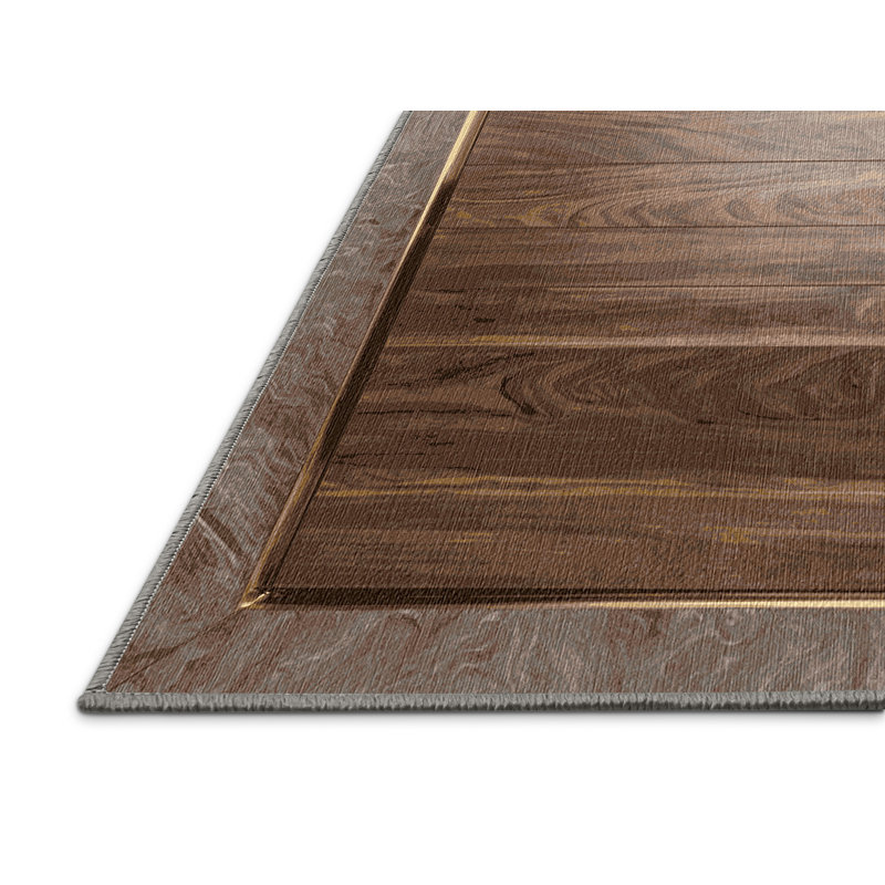 Machine Washable Gray Area Rug, Square 7'