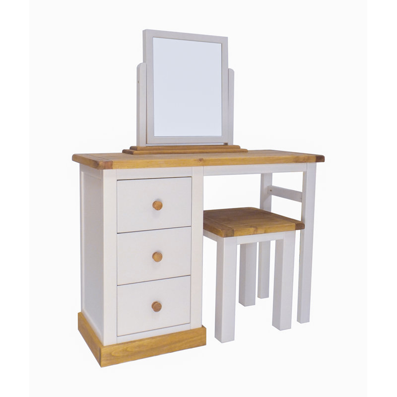 Aspatria Dressing Table with Mirror, Grey/Brown
