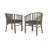 Outdoor Wooden Dining Chairs With Cushions, Set Of 2, Dark Grey,Grey Finish, Chair-842293375