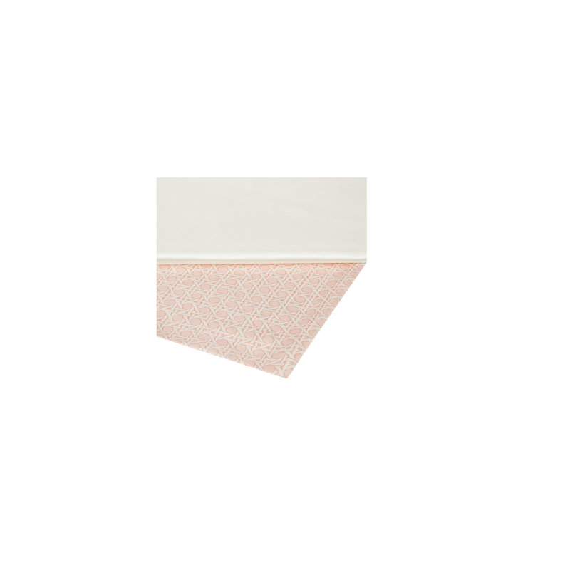 Rattan Silk Geometric Flat Sheet, Pink/Ivory, Queen Flat Sheet