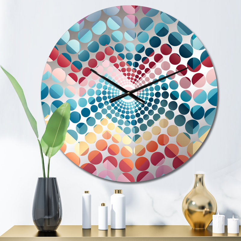 Multicolor Urban Geometry Chevron Pattern - Chevron  Wall Clock, Petit
