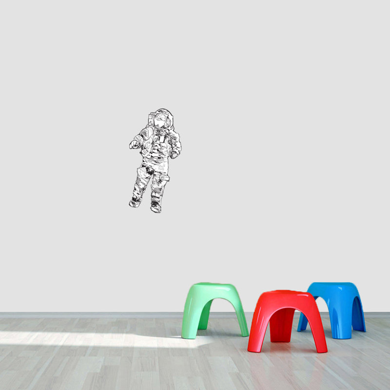 Décalcomanie murale astronaute imprimé, H 24 po x l 12 po