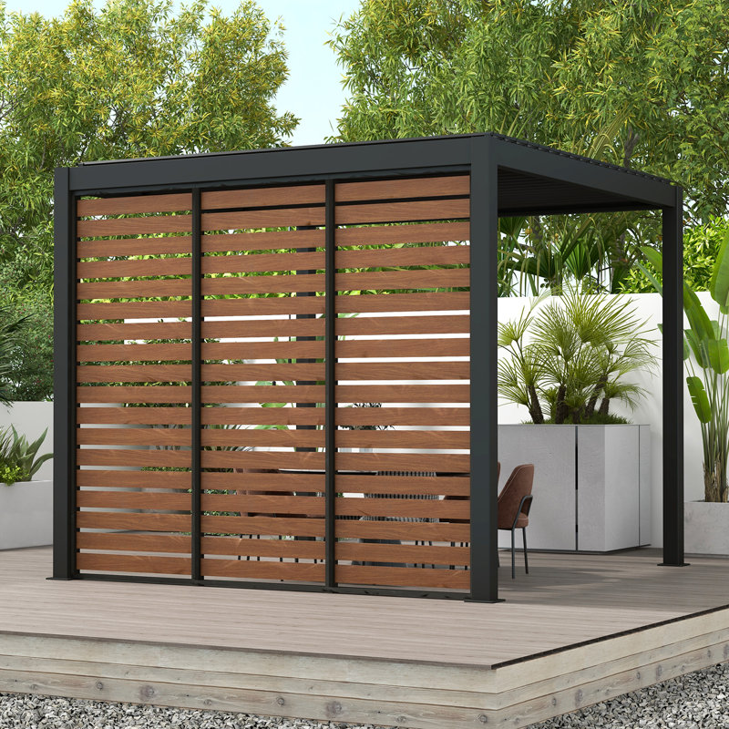 111 Panneau décoratif en grain de bois pour accessoire de pergola Takasho, H 93,6 po x l 36 po x P 2,4 po