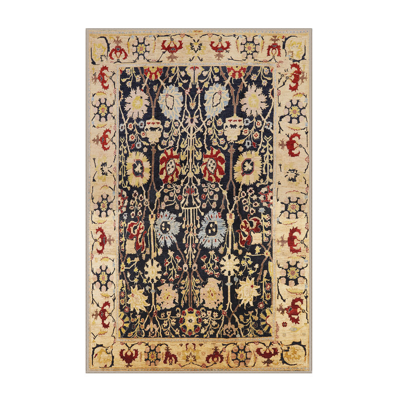 Tapis oriental noir / beige / rouge / noir Unoss, Rectangle 5 pi x 8 pi