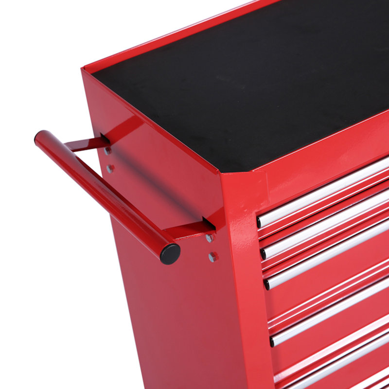 7 DRAWERS MULTIFUNCTIONAL TOOL CART WITH WHEELS, Red