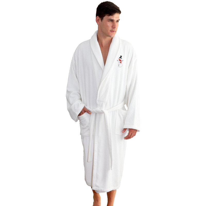 Peignoir bonhomme de neige 100% coton, S / M, Blanc