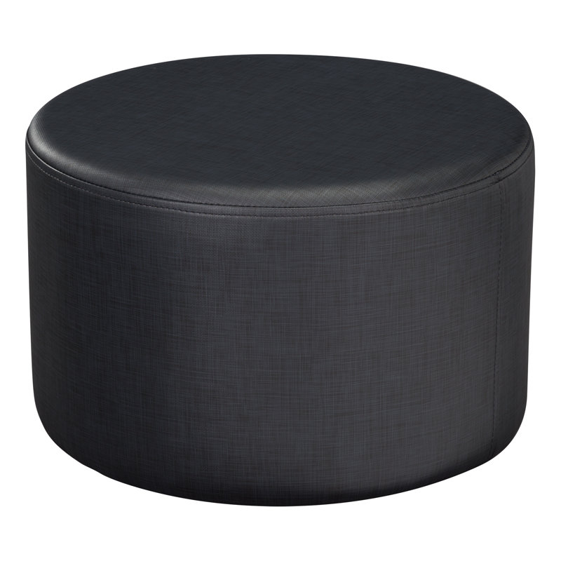 Tabouret cylindrique structuré en savoir plus, H 14 po x l 18 po x P 18 po, Bleu marine hachuré