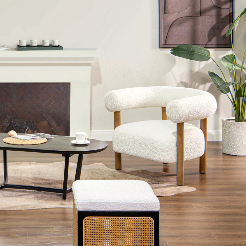 Fauteuil demi-tonneau 37 po Mid Century Modern