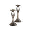 Ensemble de 2 porte-piliers en aluminium doré avec motif abstrait de dame, S: 4,5 x 9,5 po, L: 4,5 x 11,5 po-341295540-349032990