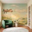 Vintage Airplane Wallpaper Pastel Sky Sunrise Wall Mural-1910788307-1910788309