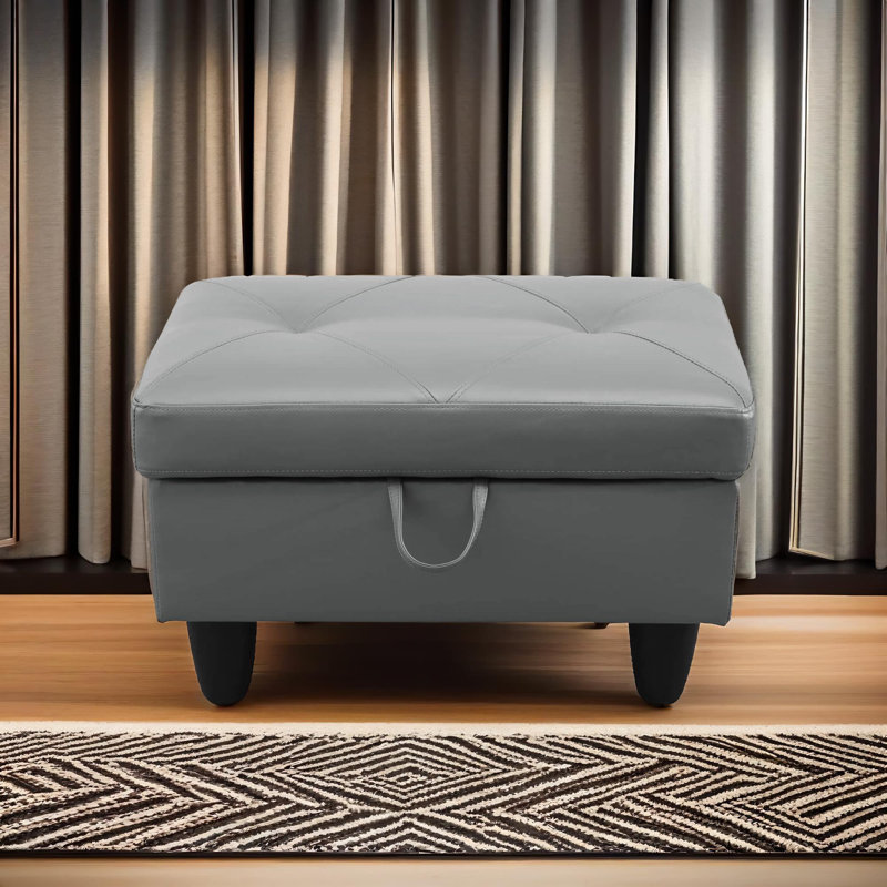 Repose-pieds avec rangement Monaco, Gris