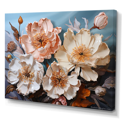 Art pivoines roses, art sur toile Flower Field II