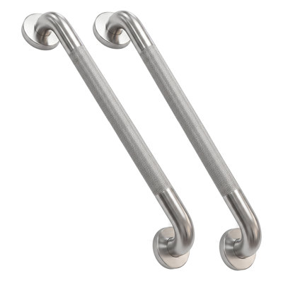 20 Inch Bathroom Safety Grab Bar with Anti-slip Knurled Grip, ADA Compliant, Brushed Nickel 2 Pack