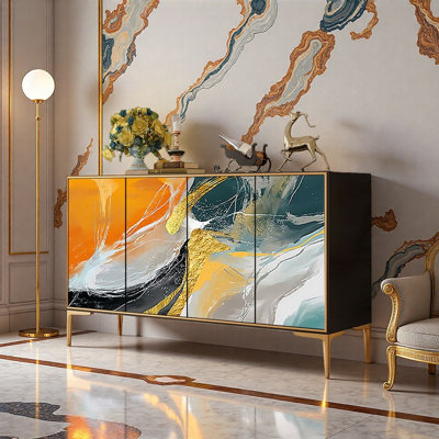 French Style Light Luxury Painted Sideboard
