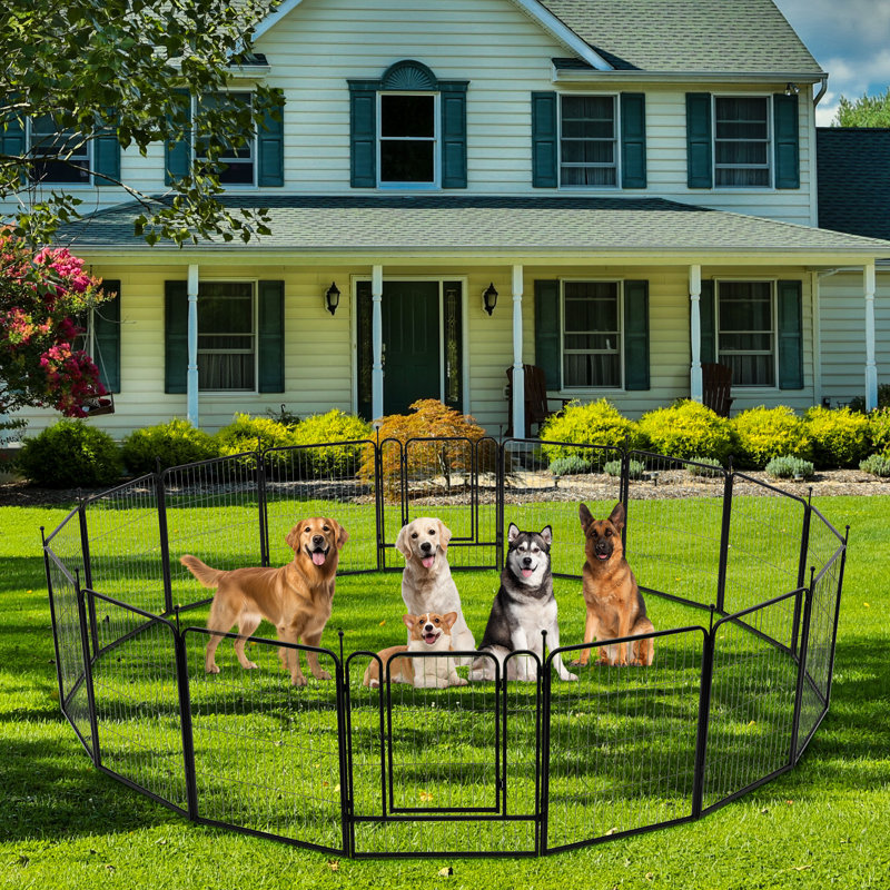 Dog Playpen Outdoor, 16 Panel Pet Fence Indoor, Pet Barrior For Large/Medium/Small Dogs, Portable Pet Exercise Pen For RV Camping
