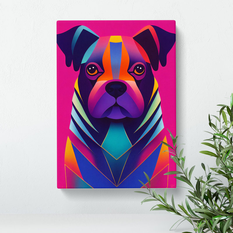 Striking Dog Abstract - Wrapped Canvas Print, 60cm H x 40cm W x 3cm D