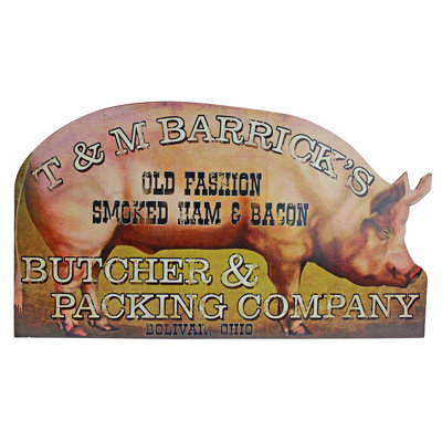 " Ham And Bacon Retro Advertising Pig "