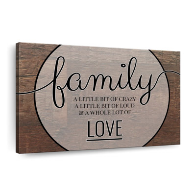 Family Love Quote Canvas Print