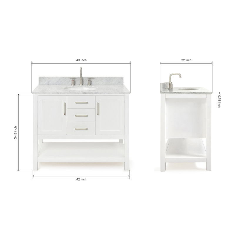 Bayhill 43'' W Single Vanity, White