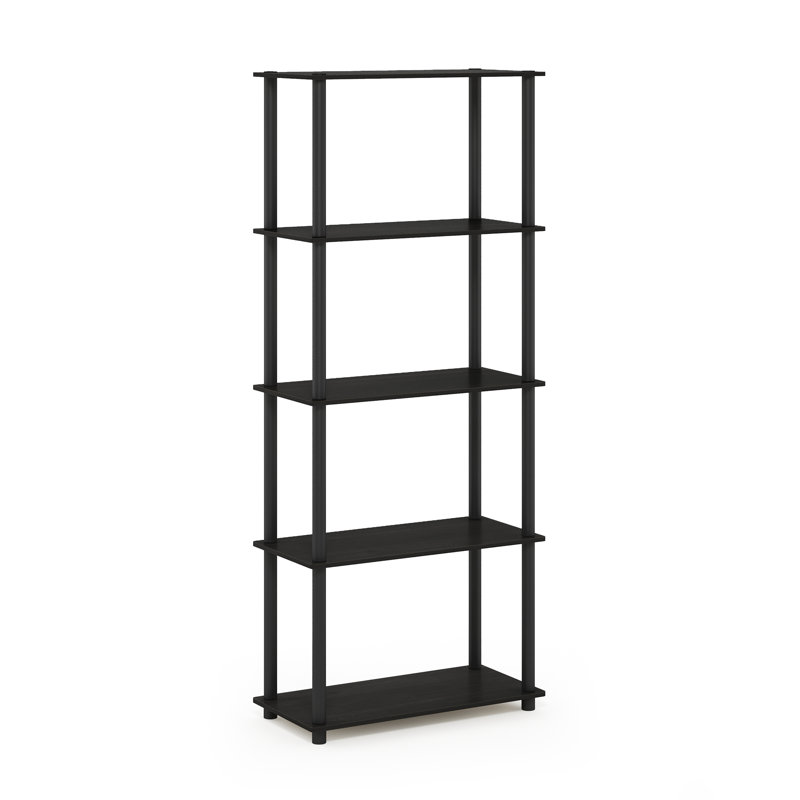 Heslin 23.58'' W Manufactured Wood Shelving Unit, Espresso/Black